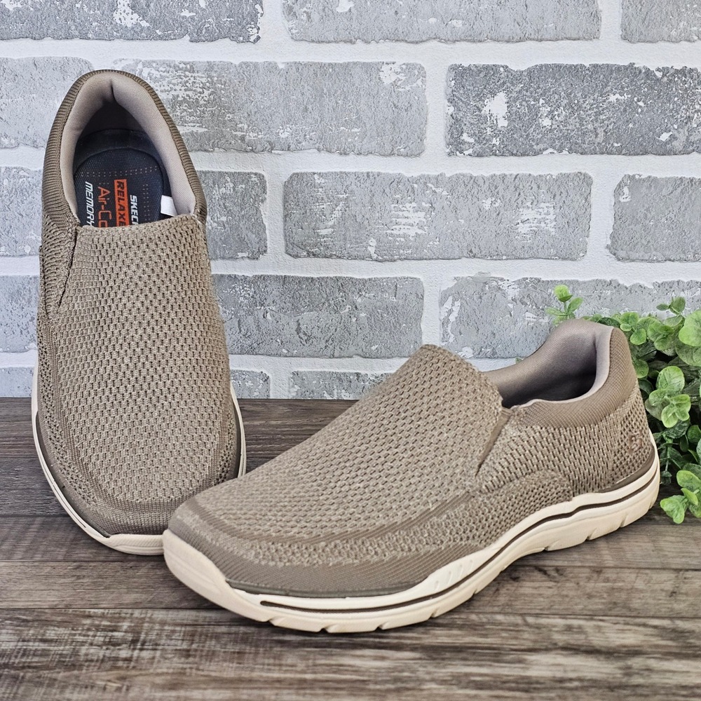 Skechers Expected Gomel Men's 8.5 Taupe Slip On Memory Foam 65086